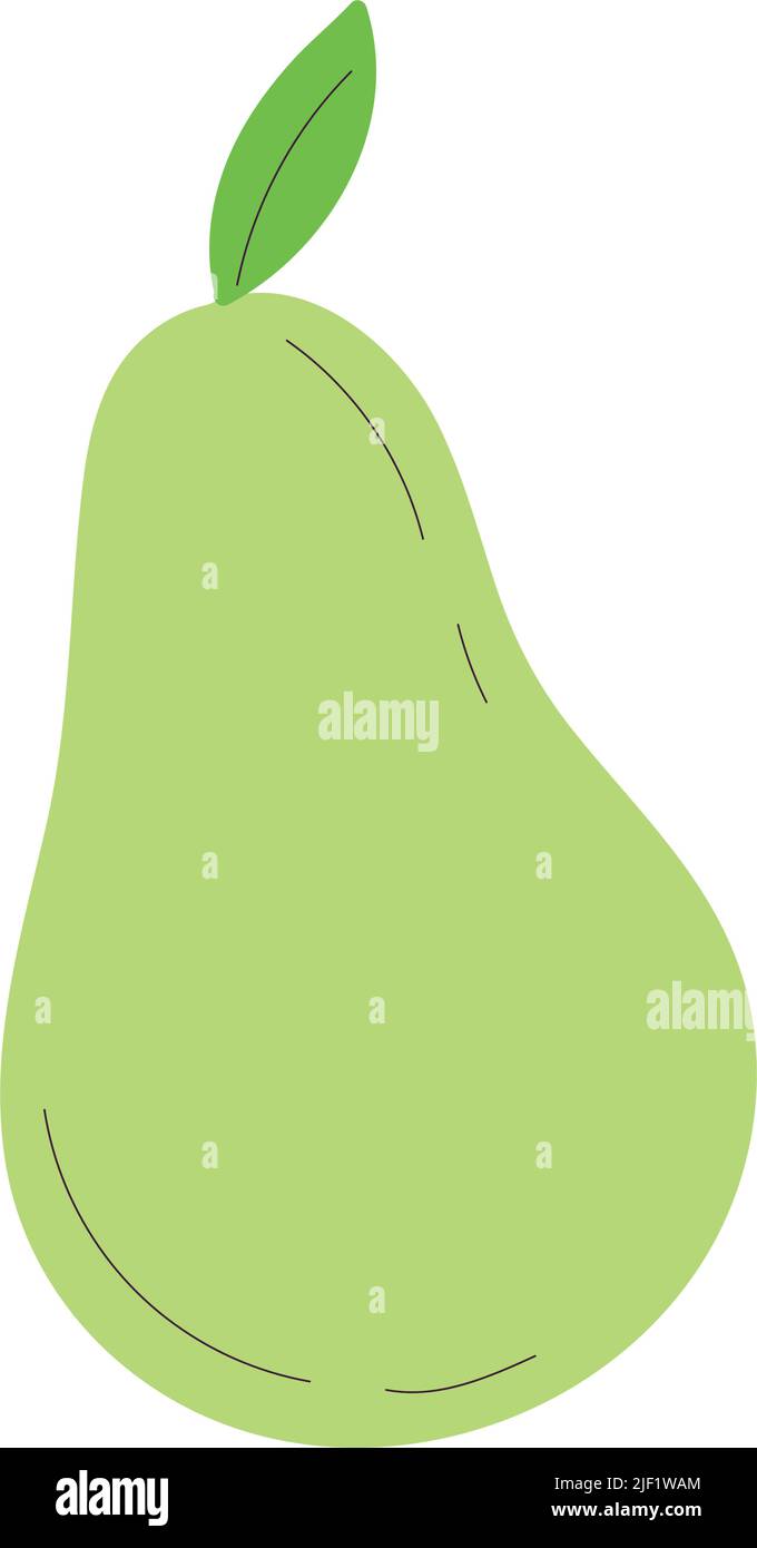 Isolated sketch of a pear icon Flat design Vector Stock Vector Image ...