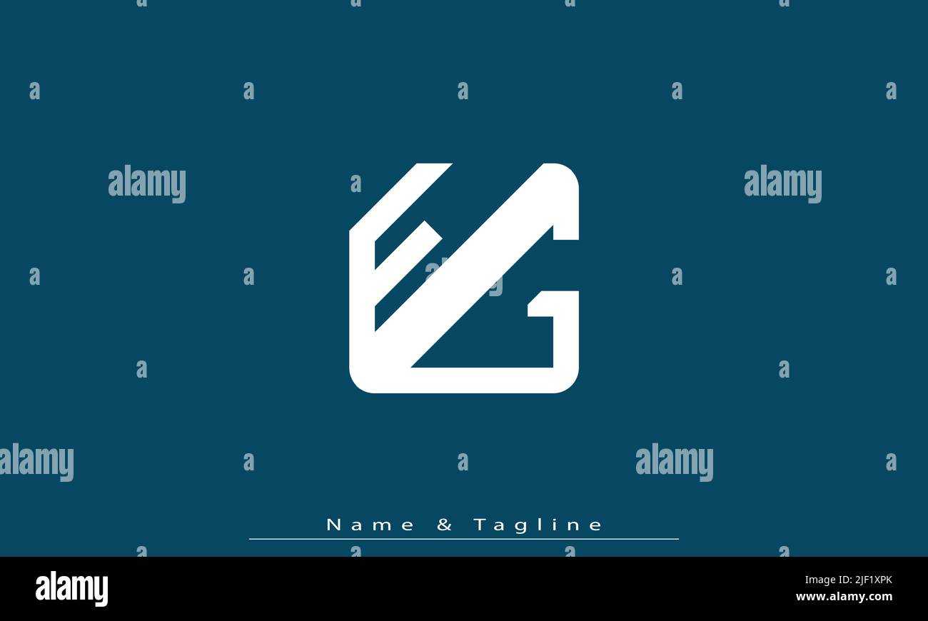 Alphabet letters Initials Monogram logo EG , GE Stock Vector