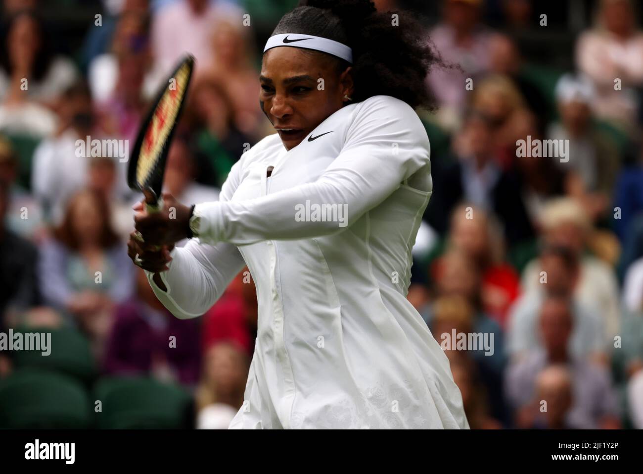 London, 28 June 2022 - ondon, 28 June 2022 - Serena Williams during her first round loss to Harmony Tan of France on Centre Court at Wimbledon today. Credit: Adam Stoltman/Alamy Live News Stock Photo