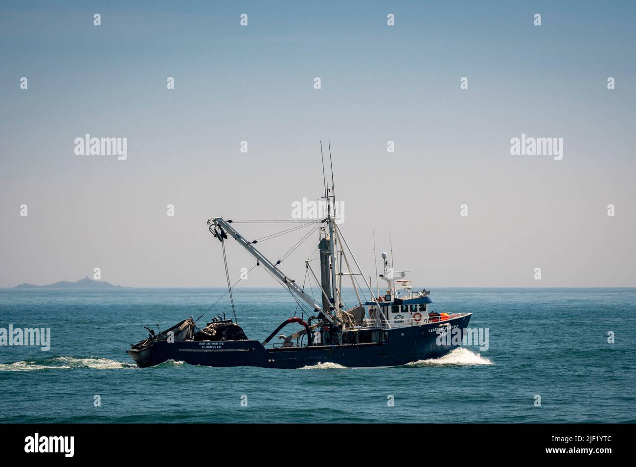 Fishing vessel leaving the port of Yarmouth, Nova Scotia, Canada Stock