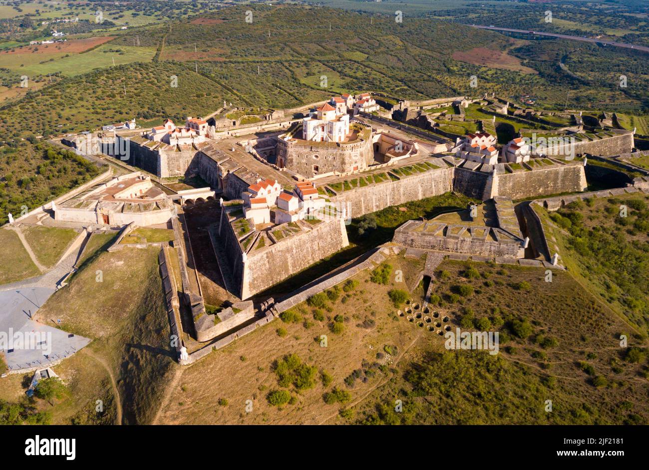 Fortress of Nossa Senhora da Graca in Elvas city, view from drone Stock ...