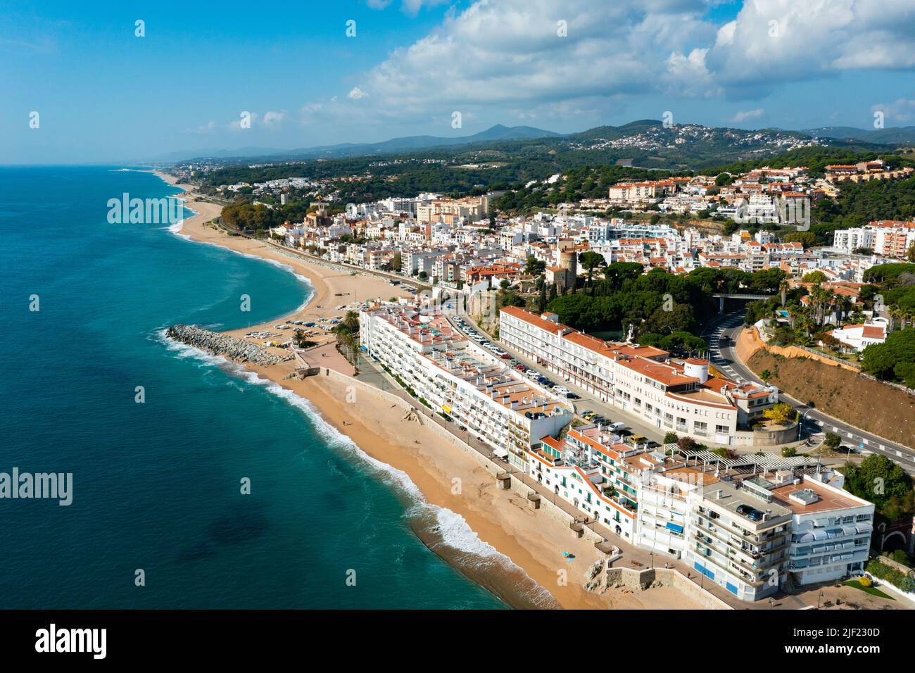 Aerial view of the resort town of San Paul de Mar Stock Photo - Alamy