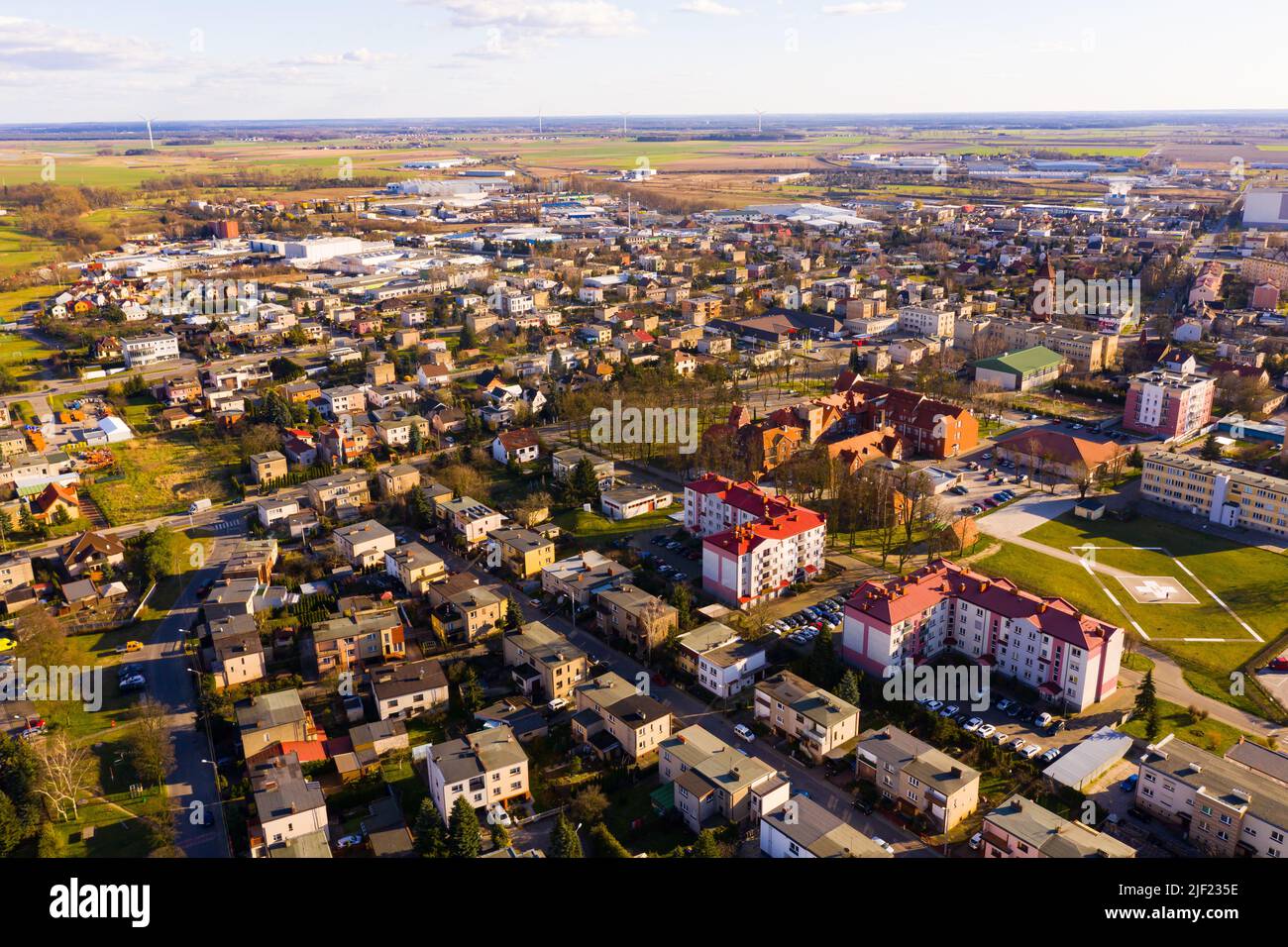 Aerial view of Sroda Wielkopolska Stock Photo Alamy