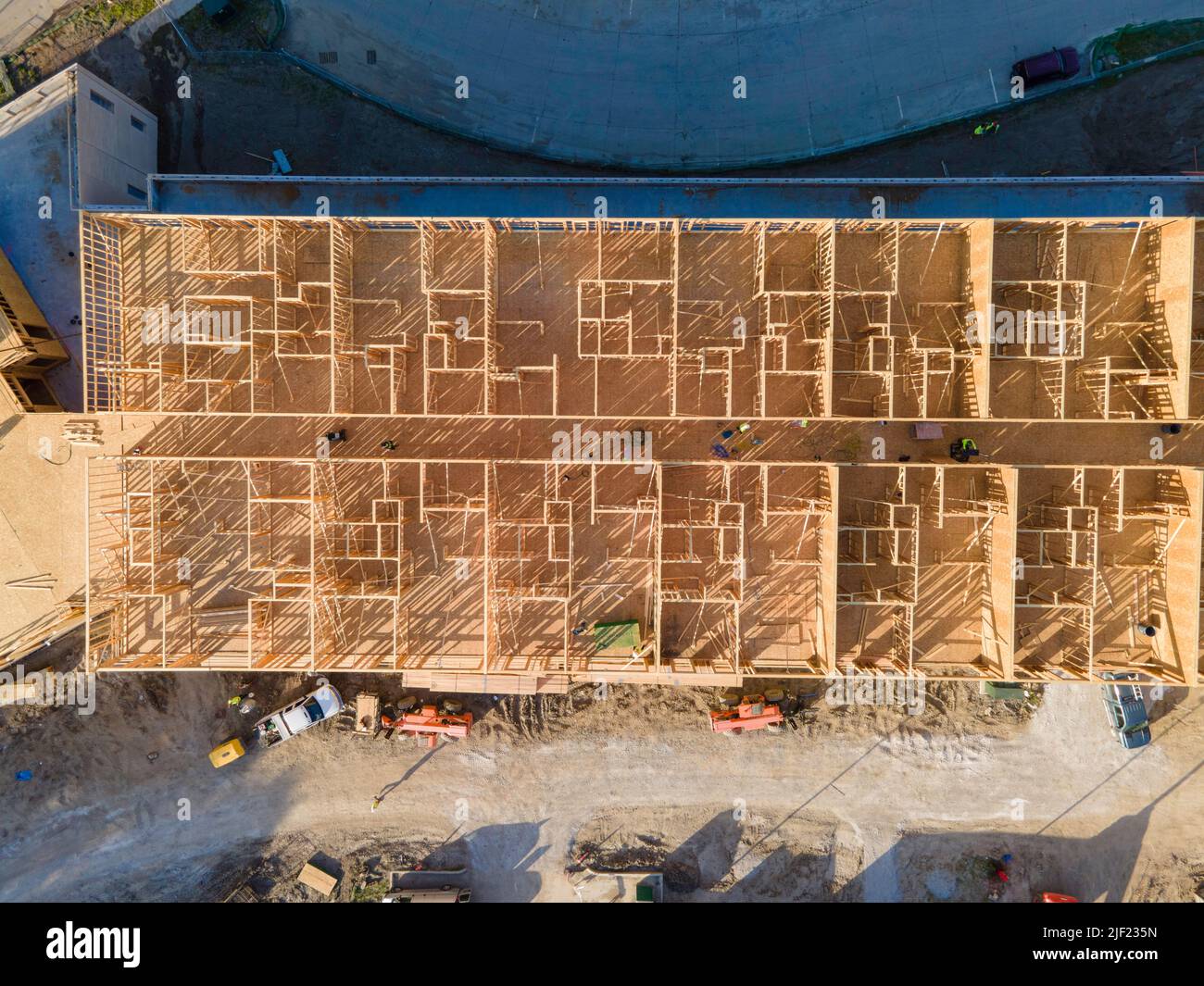 Aerial photograph of building construction in the East Village ...