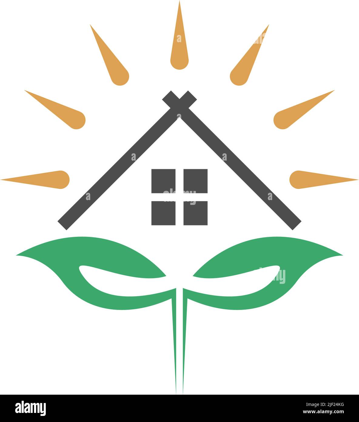 Eco house logo icon design illustration template vector Stock Vector