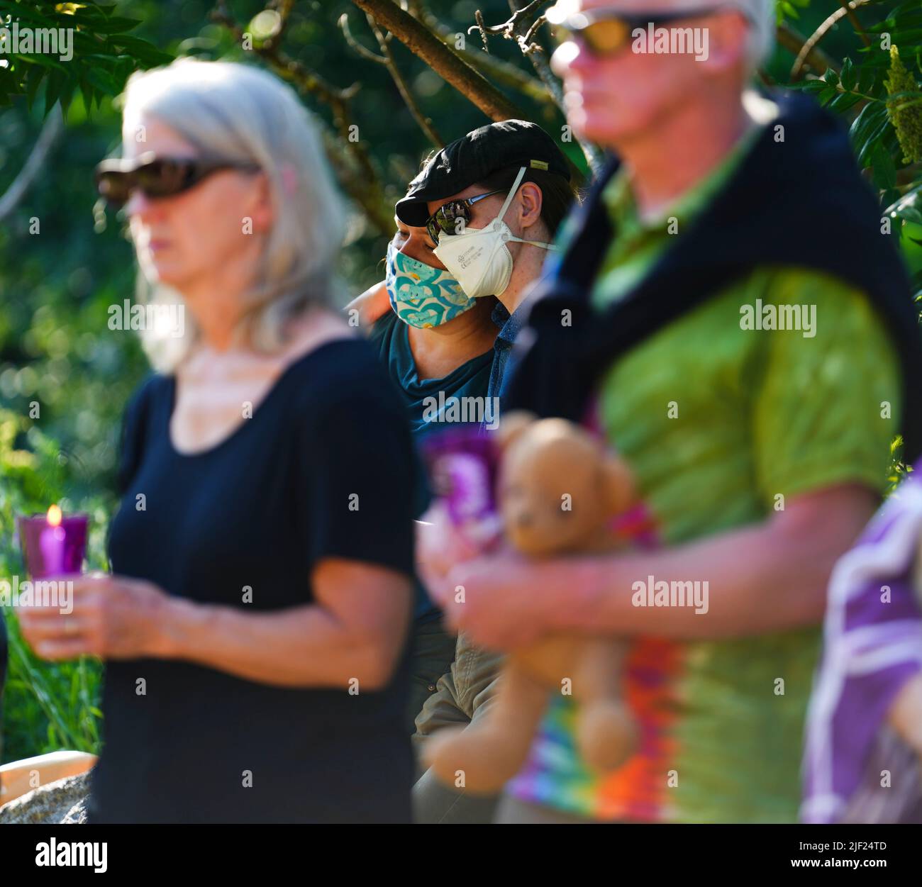 Valerie Warmerdam, back right, daughter of murder victim Nathalie