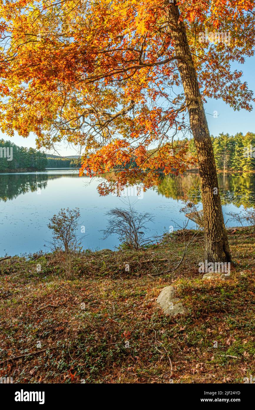 The Quabbin Reservoir in New Salem, Massachusetts, a water supply for Boston and surrounding communities Stock Photo