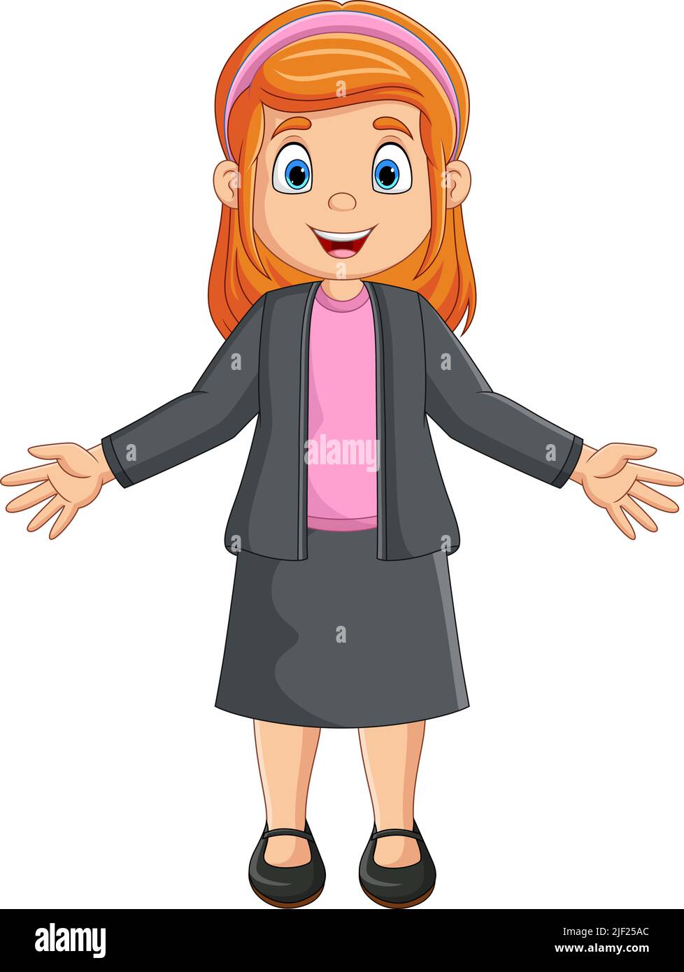 Cute female teacher cartoon presenting Stock Vector