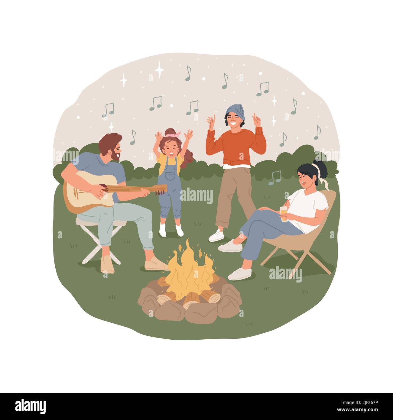 Singing Around The Campfire Clipart