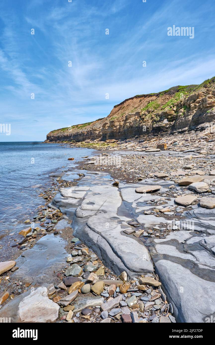 Photograph of Bridgeport Cove in Glace Bay Cape Breton photographed in portrait orientation. Stock Photo