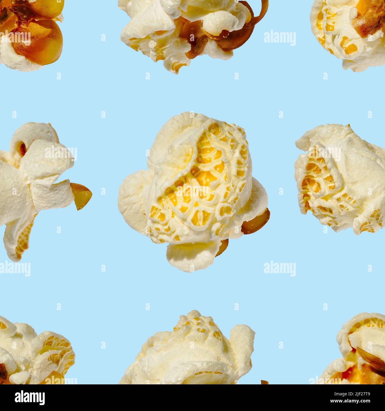 seamless pattern - popcorn. popcorn on a white background, pattern Stock Photo