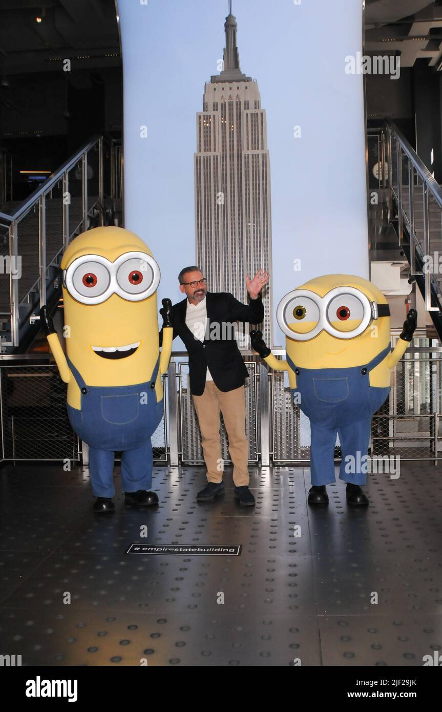 New York, US - 28 Jun 2022, Steve Carell and Minions visit the Empire ...