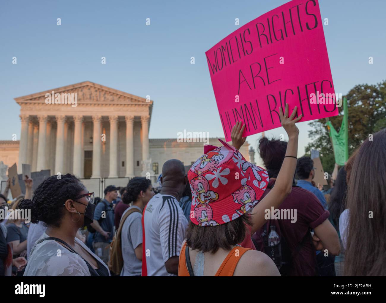 WASHINGTON, D.C. – June 24, 2022: Abortion rights demonstrators rally near the Supreme Court of the United States. Stock Photo