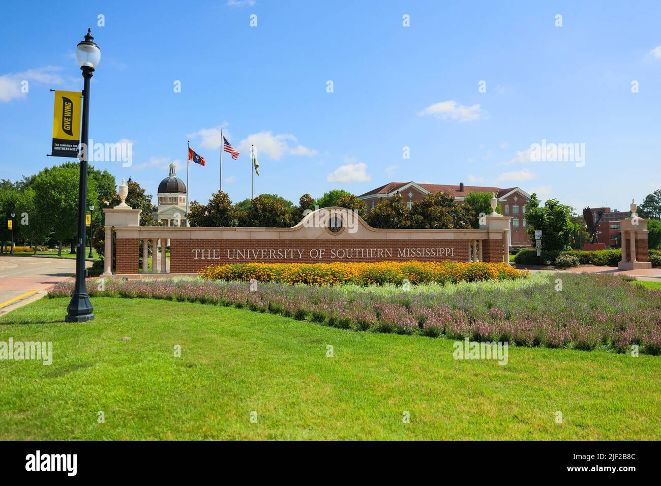Hattiesburg, MS - June 12, 2022: Entrance sign to the University of Southern Mississippi Stock Photo