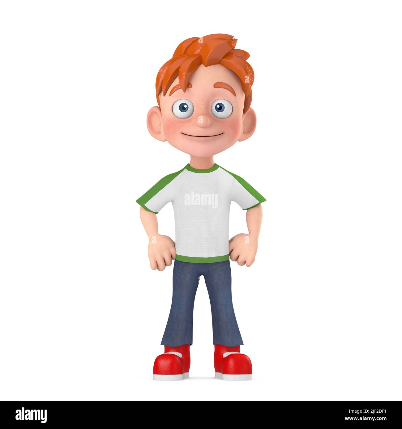 Cartoon Little Boy Teen Person Character Mascot on a white background. 3d  Rendering Stock Photo - Alamy