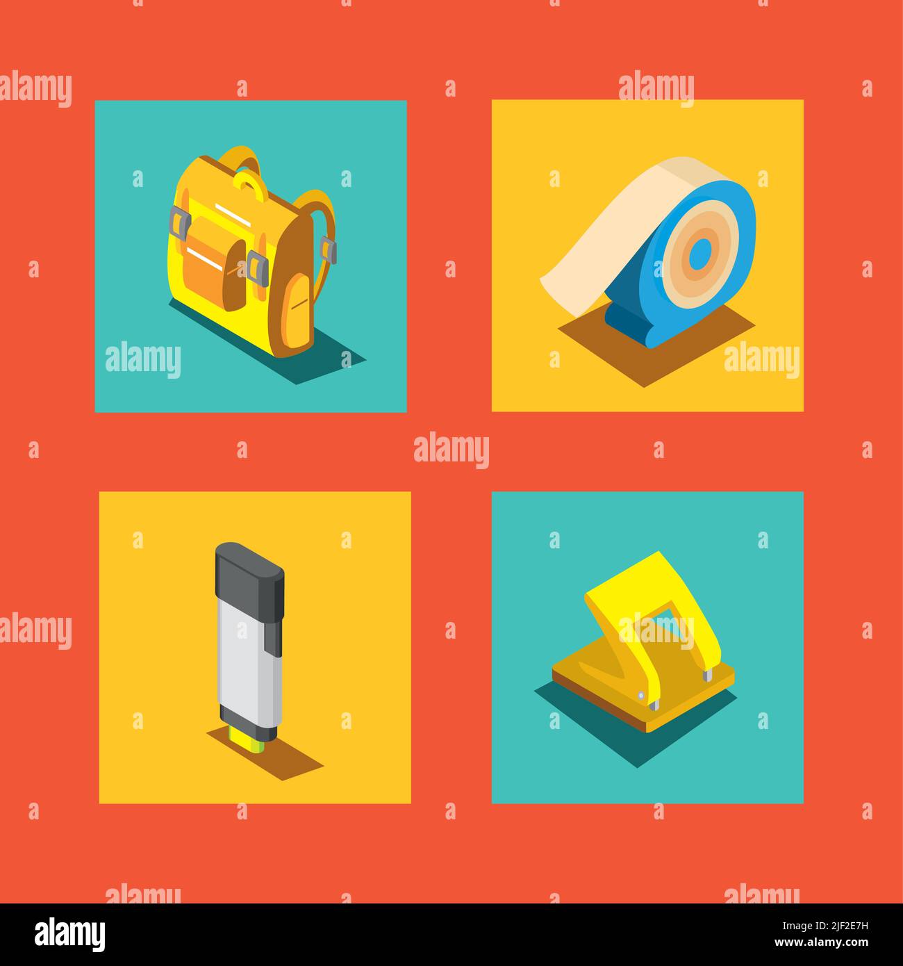 icons collection school supplies Stock Vector