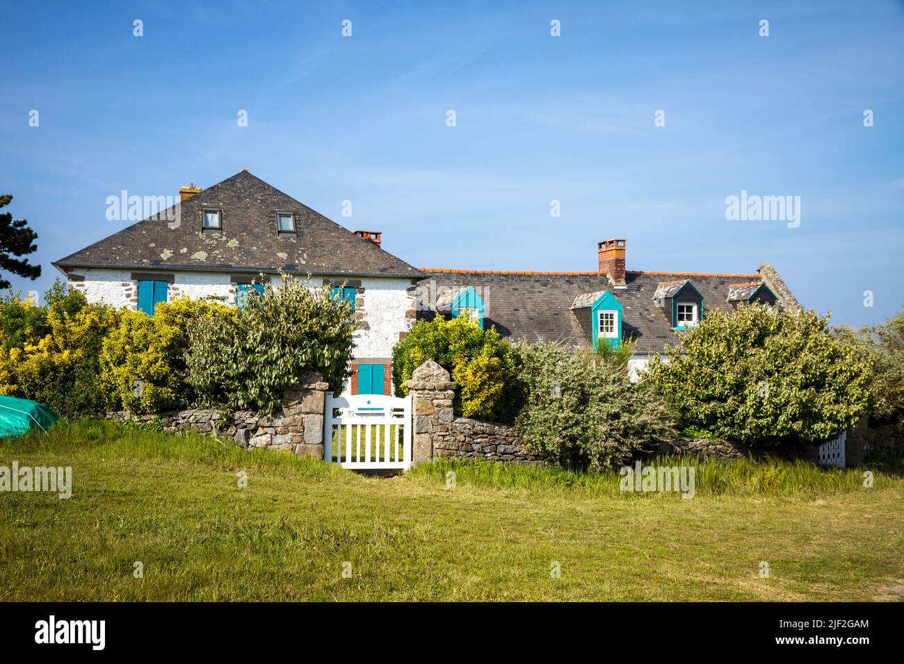 Old house on Chausey island in Brittany, France Stock Photo