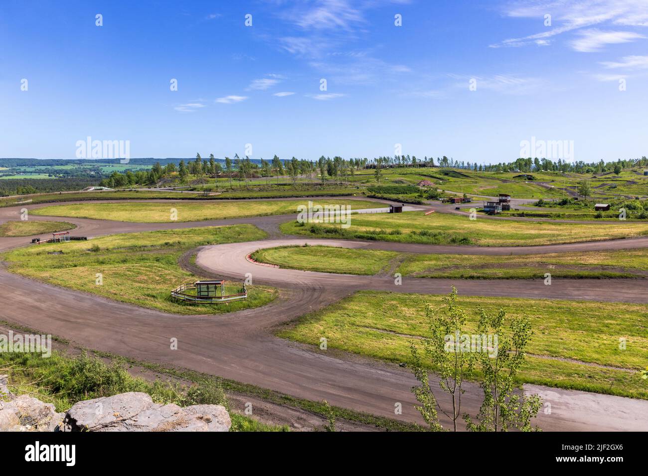 Racing track in the countryside Stock Photo
