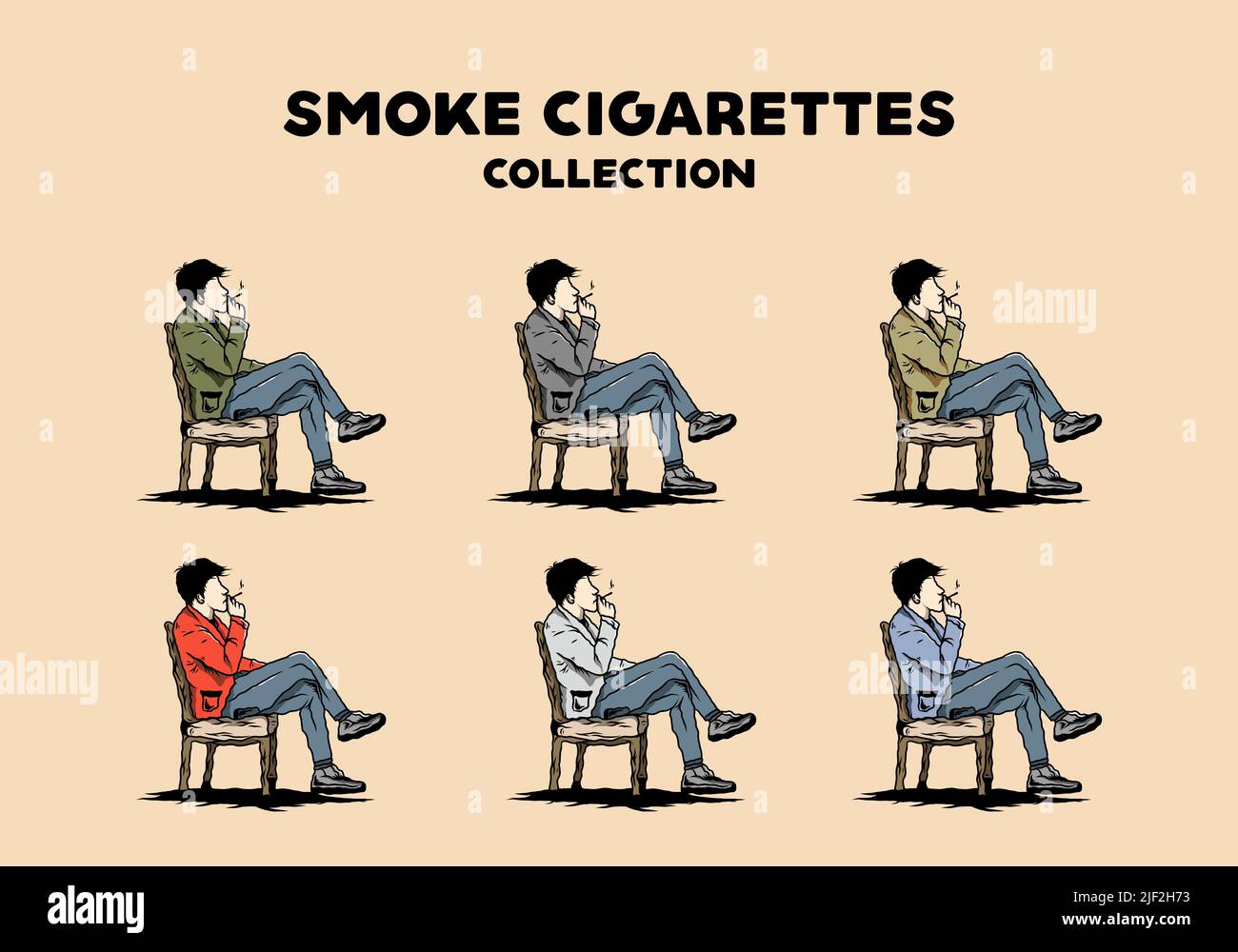 illustration-design-of-a-man-sit-on-chair-and-smoke-cigarettes-stock