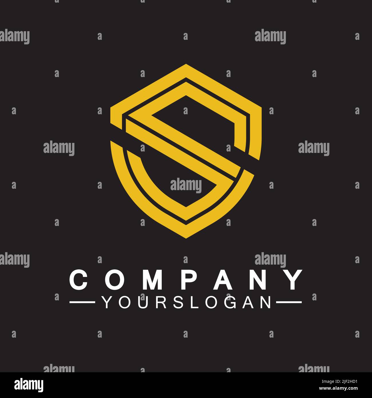 Letter S monogram and shield sign combination. Line art logo design ...
