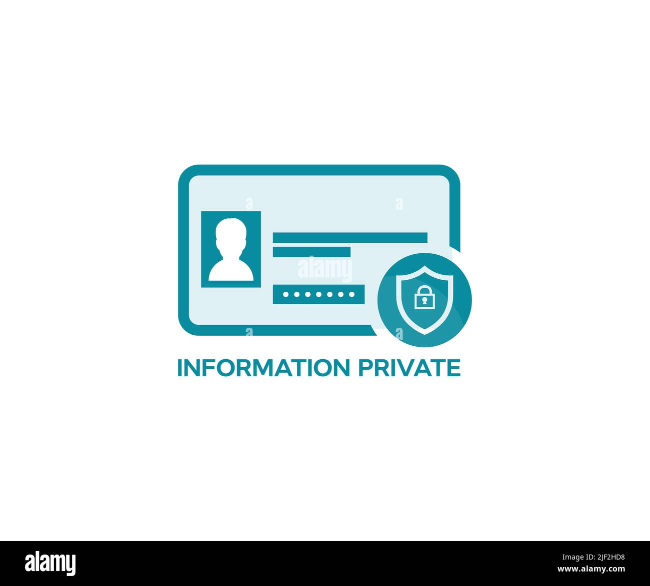 Private Concept, Information private logo design.Personal data security, personal information, Cyber security threat, id information vector design. Stock Vector