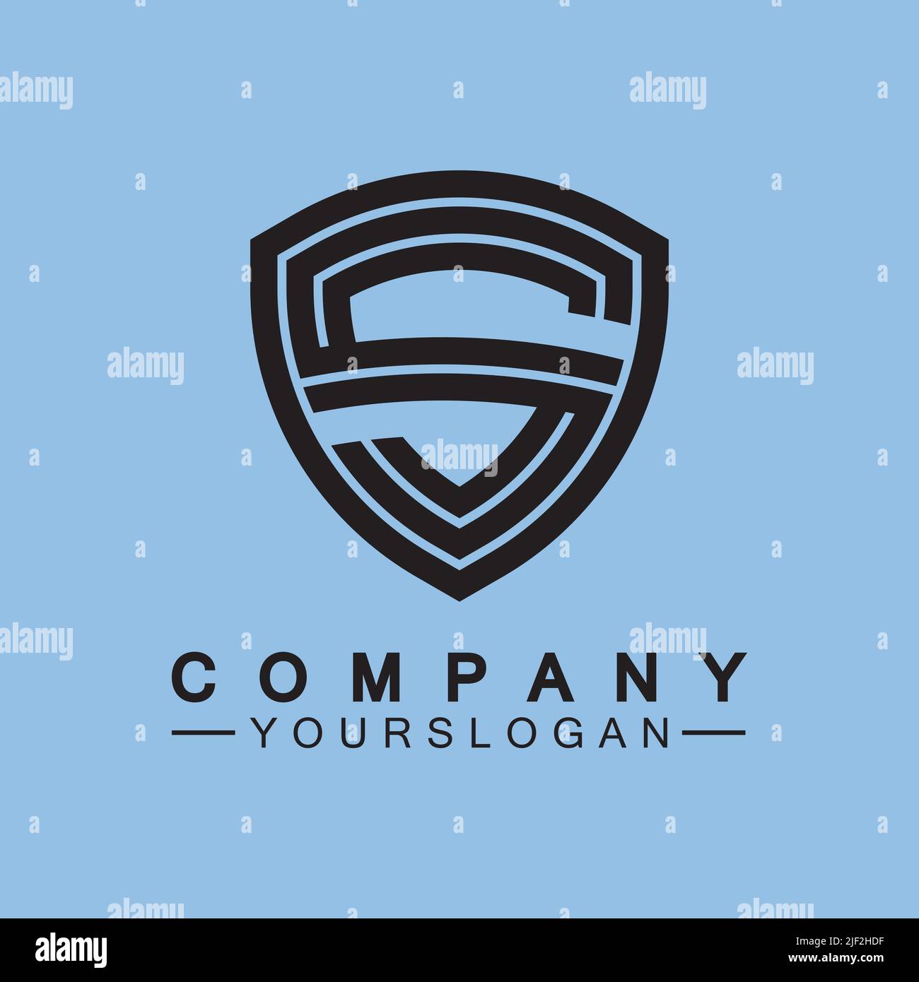 Letter S monogram and shield sign combination. Line art logo design ...
