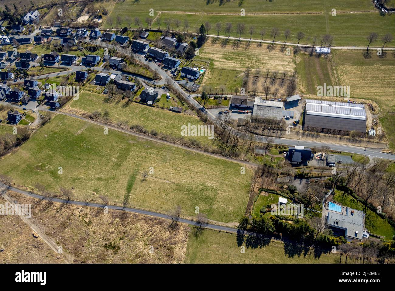 Aerial photograph, Klosterblick residential development, Am Wilzenberg, new development, Grafschaft district, Schmallenberg, Sauerland, North Rhine-We Stock Photo