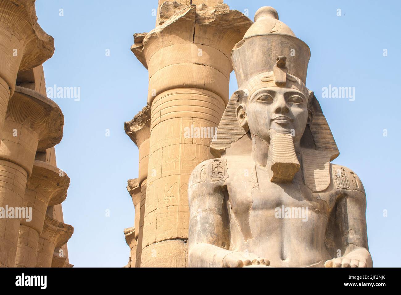 Detail of a sculpture of Ramses II in Luxor temple Stock Photo - Alamy