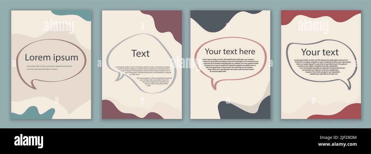 Set poster copy space.Creative layout template set  minimalist style with bubble and curved shapes. Backgrounds leaflet brochure covers web pages. Set Stock Vector