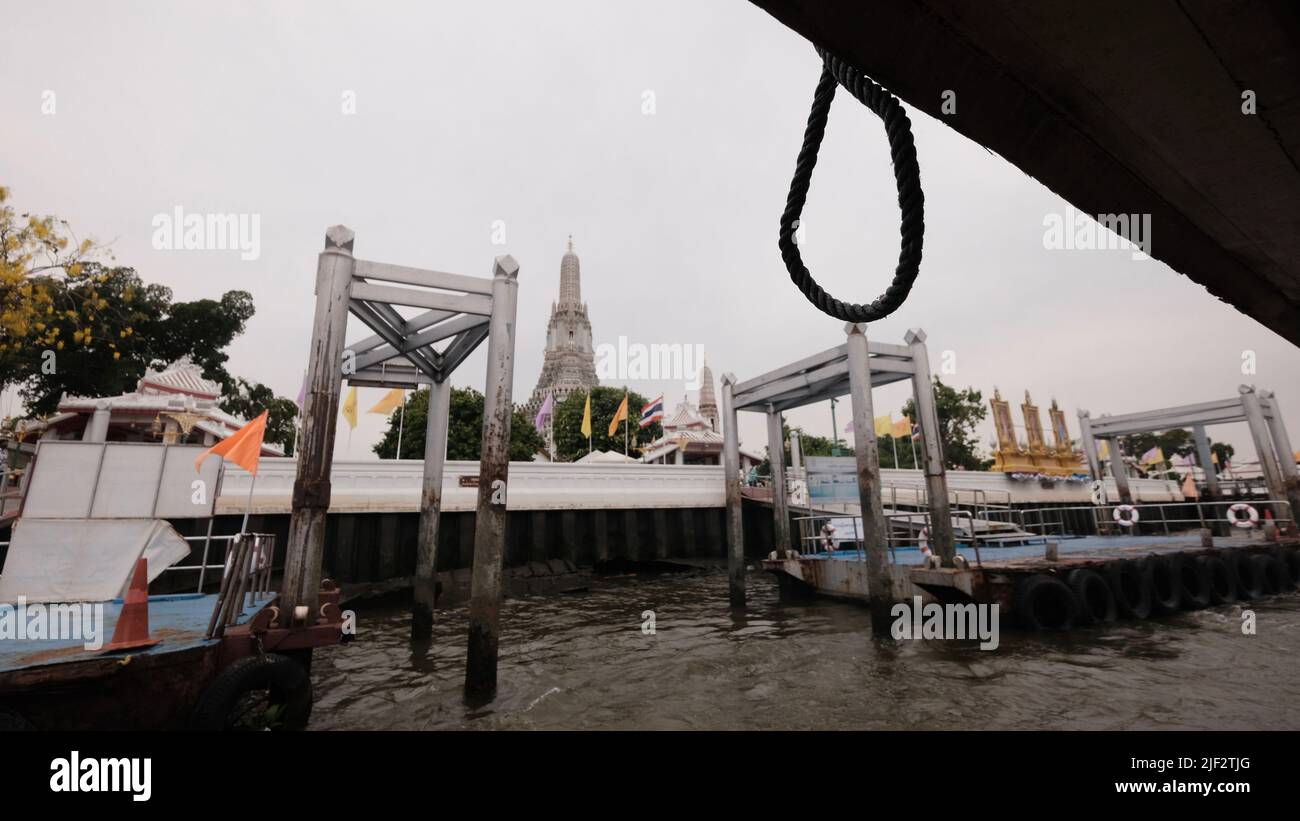 Chao Phraya River Express Boat Pier Bangkok Thailand Stock Photo - Alamy