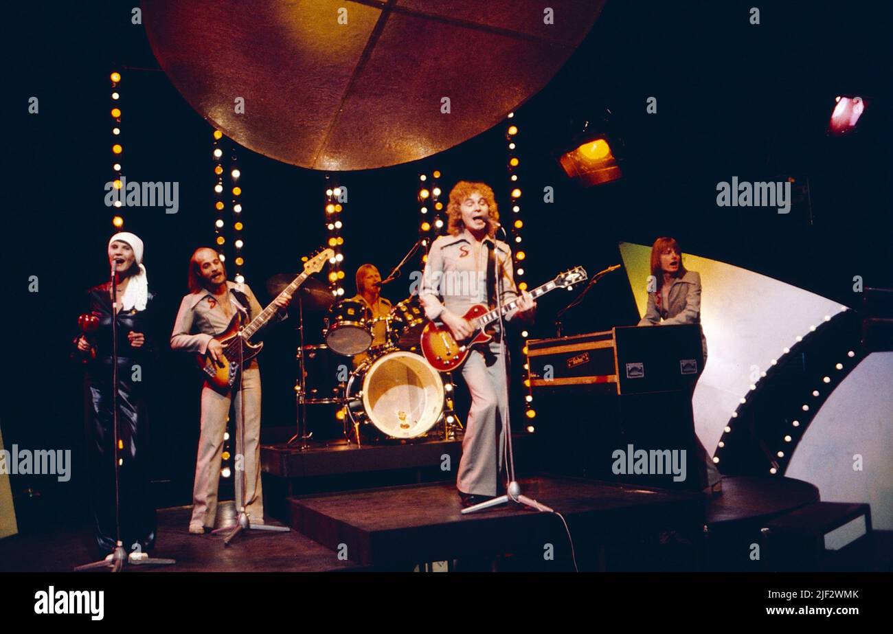 Band Stardust, Auftritt in Deutschland, circa 1970er Jahre. Band Stardust, performance in Germany, circa 1970s. Stock Photo