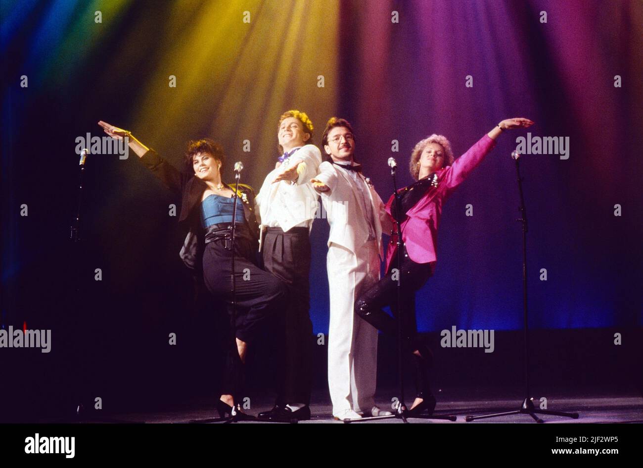 Starlight, Gesangsgruppe, hier bei einem Auftritt, Deutschland, 1990. Starlight, vocal group, here at a performance, Germany, 1990. Stock Photo