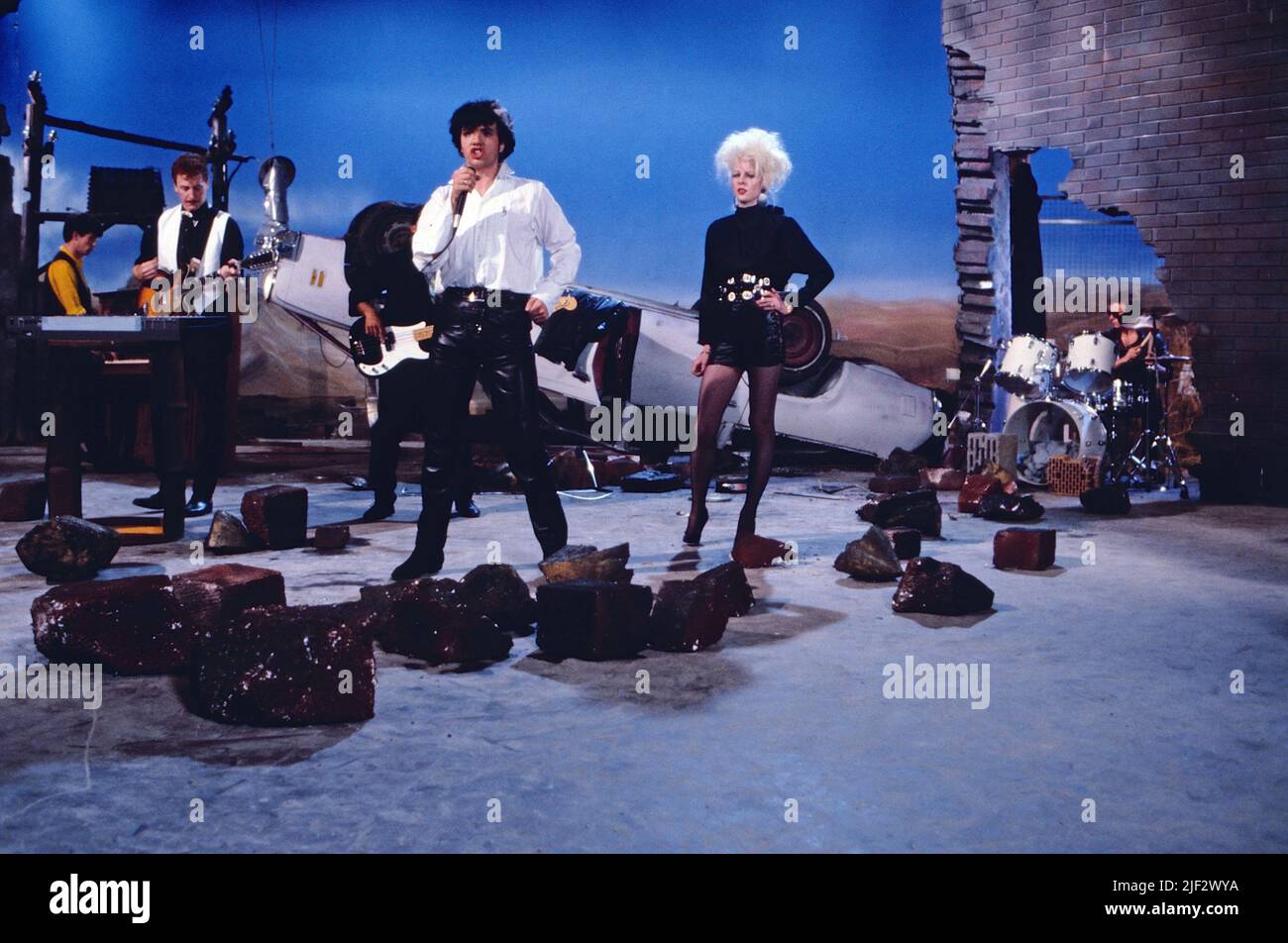Mighty War, Musikgruppe, TV-Auftritt, Deutschland, 1984. Mighty War, music group, TV performance, Germany, 1984. Stock Photo
