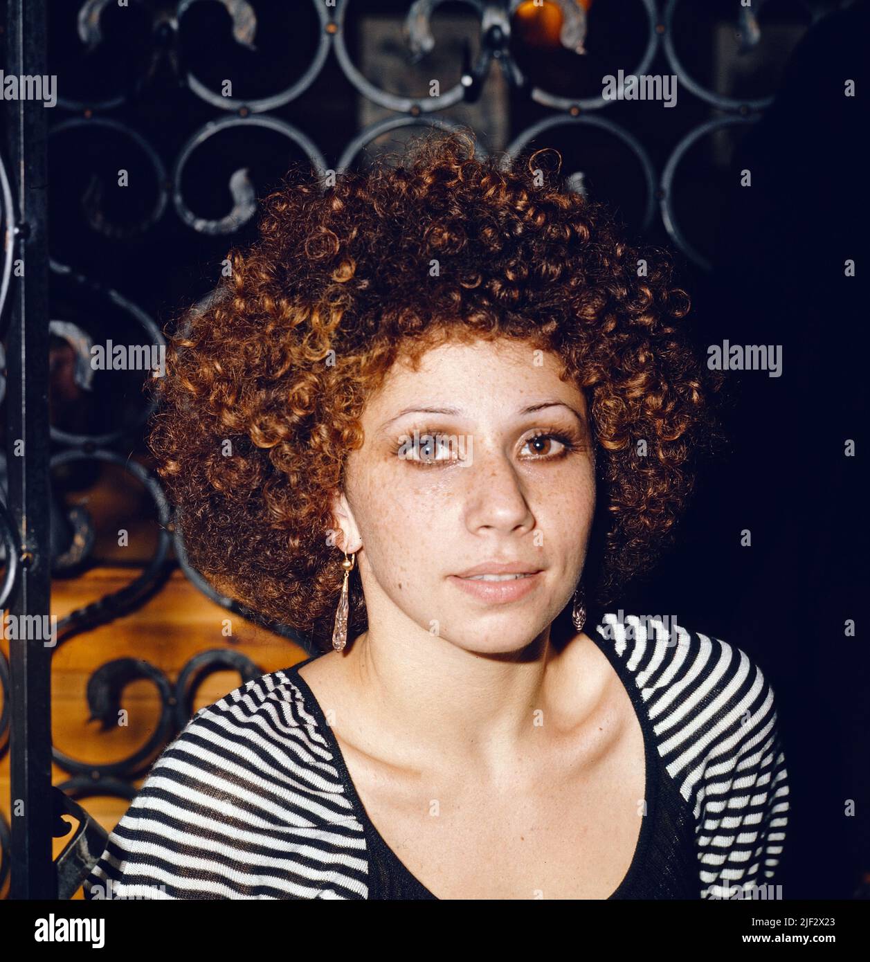 Julia Migenes, amerikanische Opernsängerin und Schauspielerin, Portrait, Deutschland, circa 1979. Julia Migenes, American Opera singer and actress, portrait, Germany, circa 1979. Stock Photo