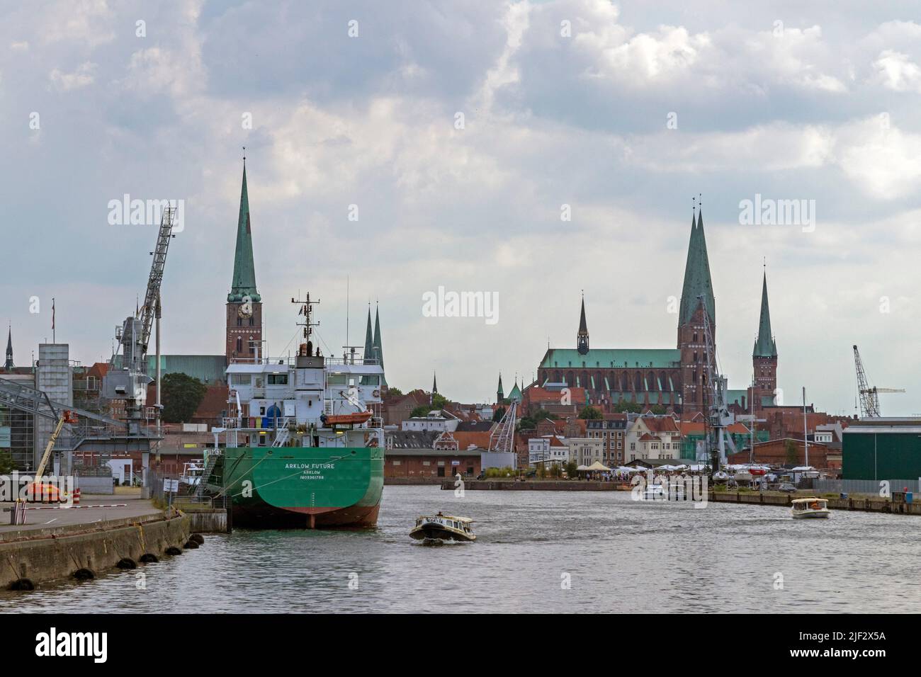 Belfries, harbour, Lübeck, Schleswig-Holstein, Germany Stock Photo