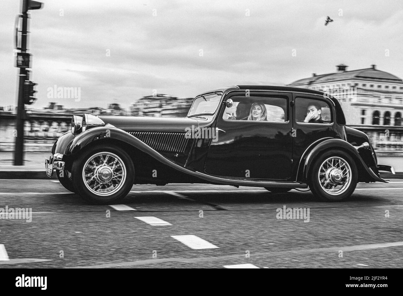 Classic and historic old car in the city. Talbot Lago T120 Stock Photo