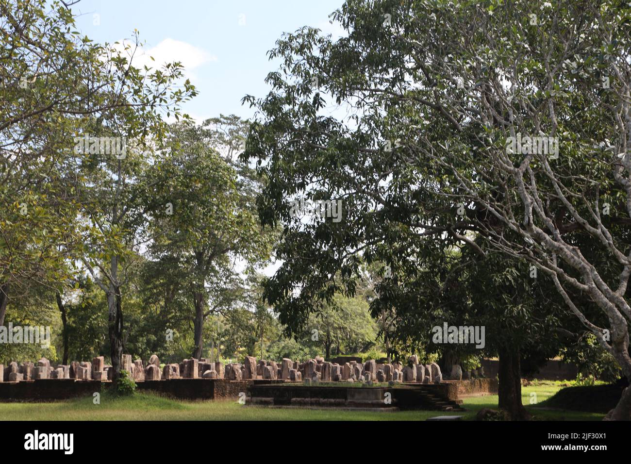 Anuradhapura North Central Province Sri Lanka Uposathagara (Chapter House) Ruins Stock Photo