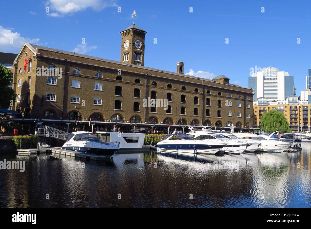 St Katharine's Dock, an historic dock now a marina close to the Tower of London. Stock Photo