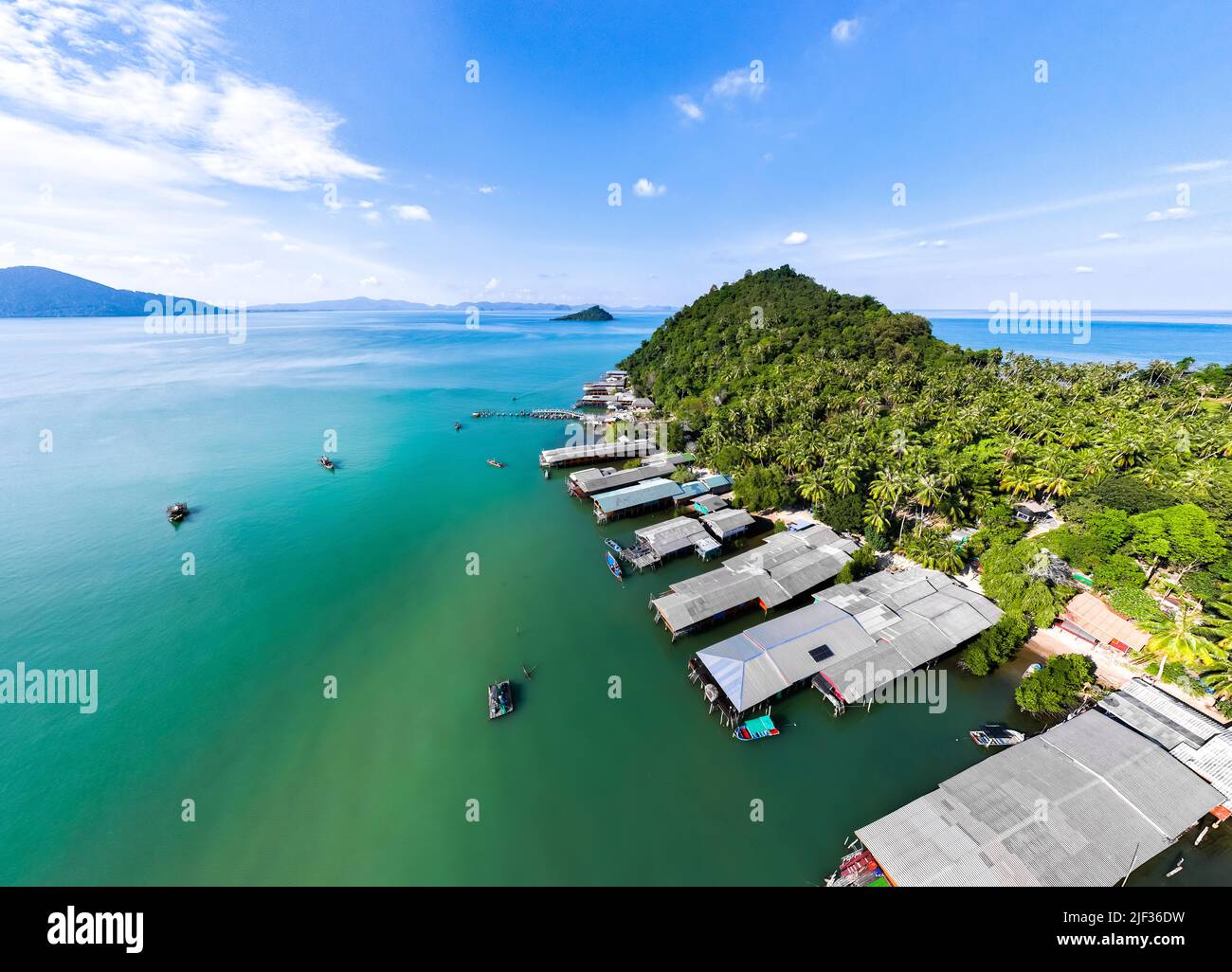 Aerial view of Koh Phitak or Phithak island in Chumphon, Thailand Stock