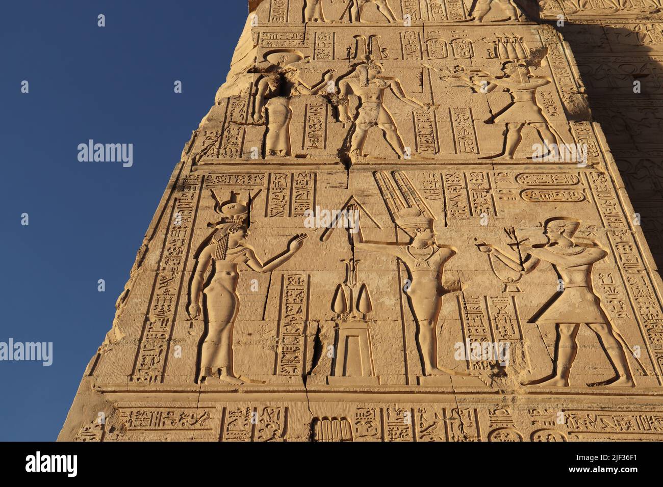beautiful carvings in Kom Ombo temple, Aswan, Egypt Stock Photo