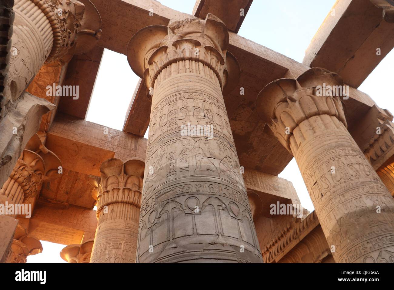 beautiful columns of Kom Ombo temple, Aswan, Egypt Stock Photo