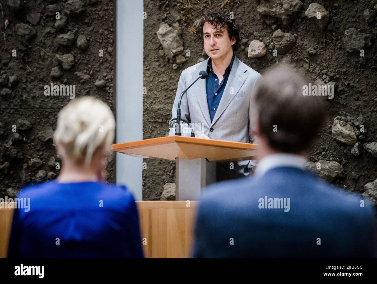 2022-06-29 11:13:55 THE HAGUE - Jesse Klaver (Groenlinks), during an extra regulation of activities in the House of Representatives. A majority of the House wants an emergency debate about the farmers' protests. ANP BART MAAT netherlands out - belgium out Stock Photo