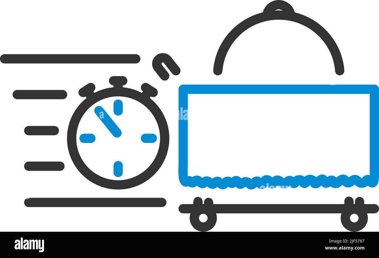 Fast Room Service Icon. Editable Bold Outline With Color Fill Design ...