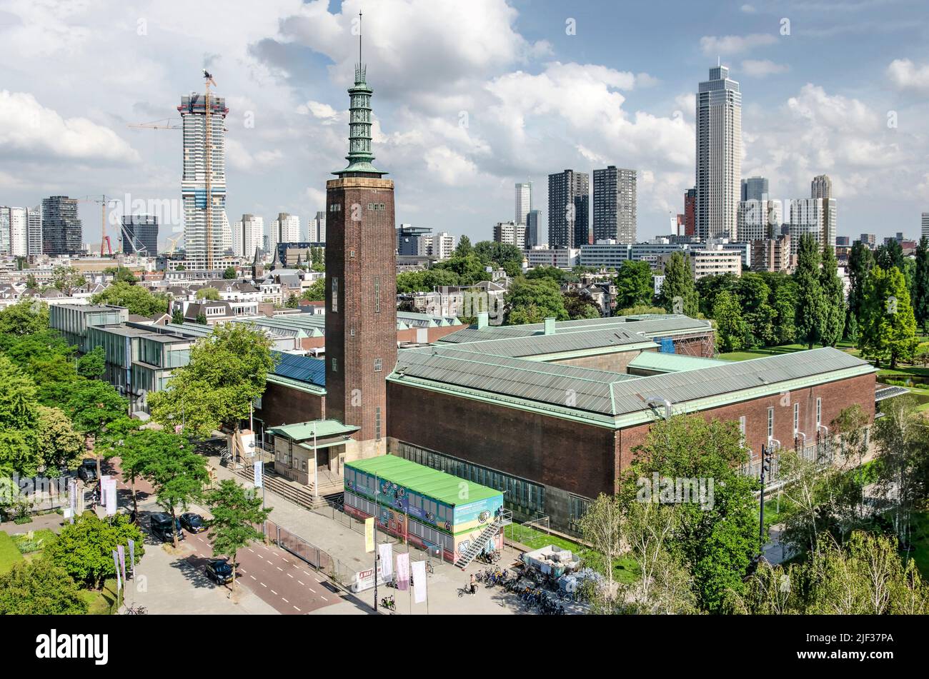 Rotterdam, The Netherlands, June 24, 2022: aerial view of theBoymans museum, close for renovation for the foreseeable future Stock Photo