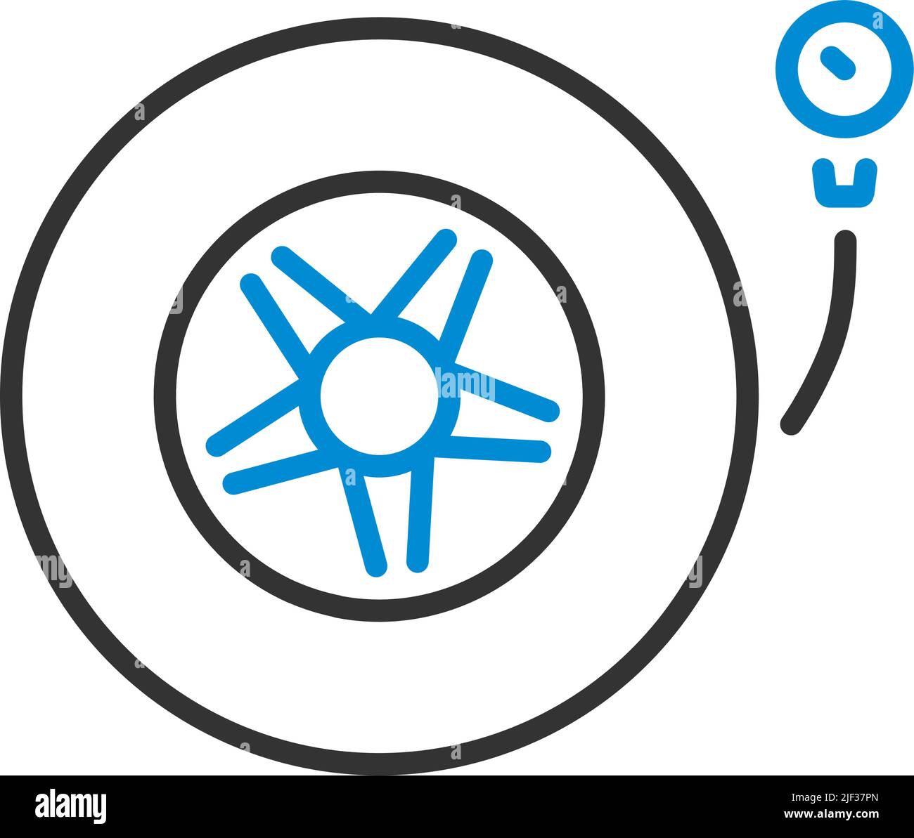 Tire Pressure Gage Icon. Editable Bold Outline With Color Fill Design. Vector Illustration. Stock Vector