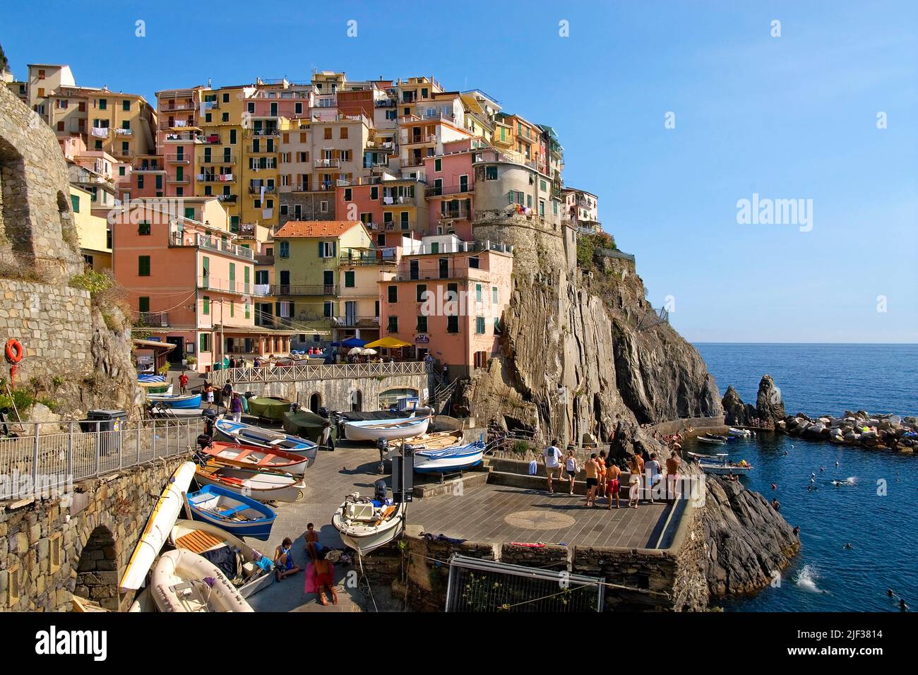 Village Manarolo part of the Cinque Terre, Italy, Liguria,  Cinque Terre , Manarolo Stock Photo