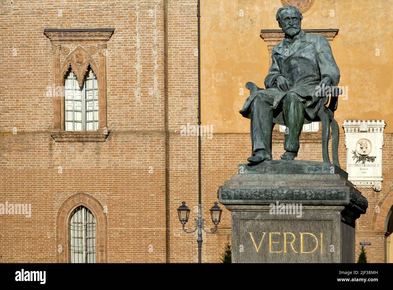 Verdi Monument in Busseto, Italy, Emilia Romagna Stock Photo