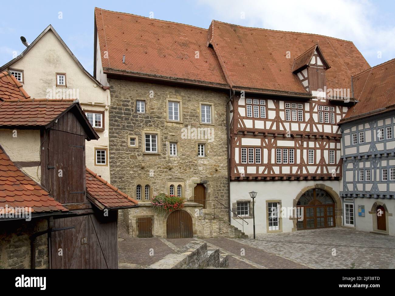 half-timbered houses in the old town, Germany, Baden-Wuerttemberg, Bad Wimpfen Stock Photo