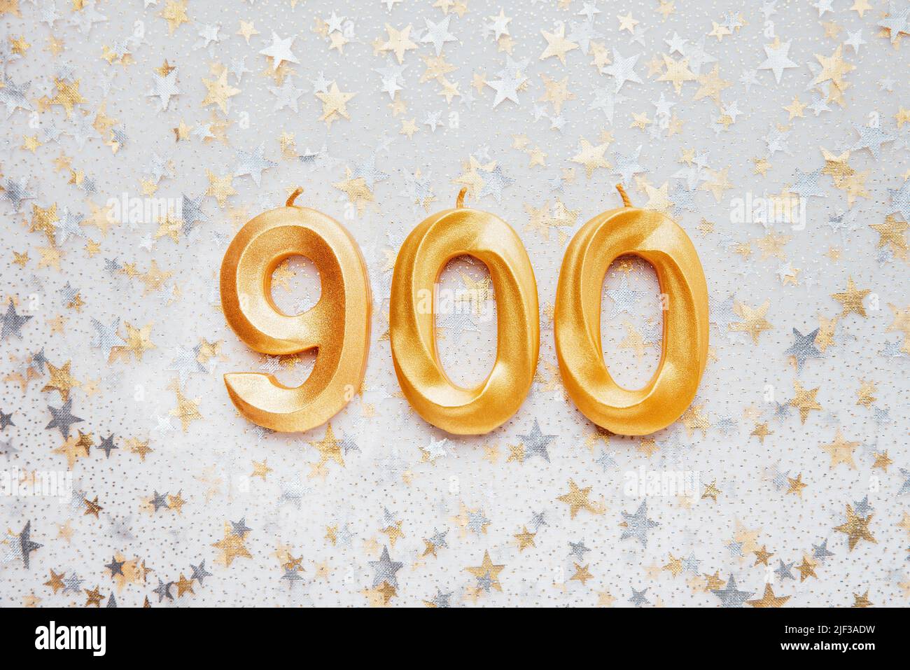 900 nine hundred followers card golden birthday candle on Festive ...