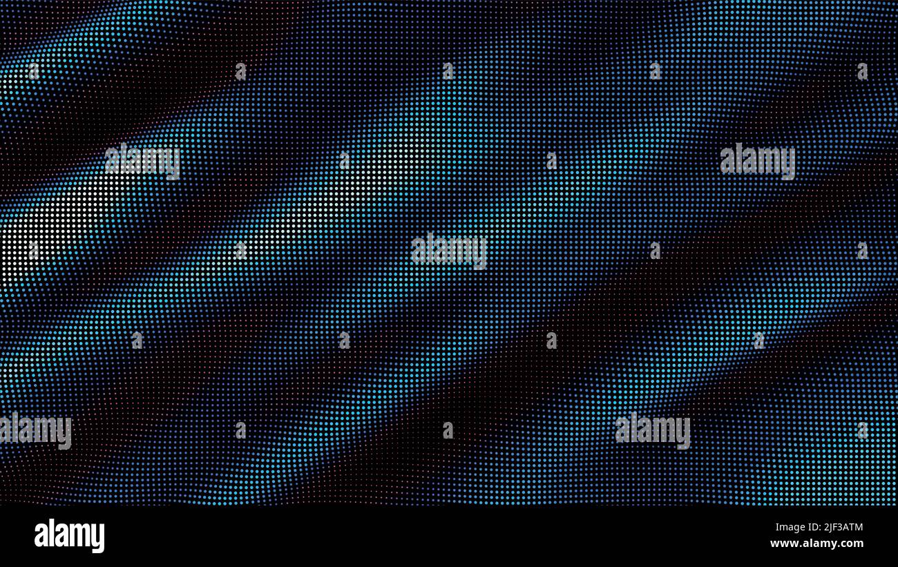 waves of colorful points. Digital data splash of point array. Futuristic smooth glitch UI element Stock Vector
